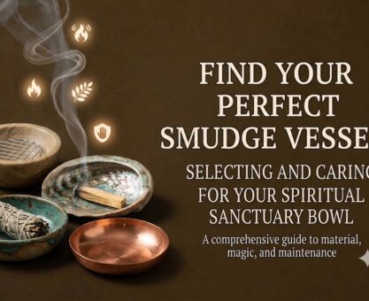 I want to write catchy interesting titles on the feature image of the blog post like the image i provided.  Create an image related to Best Smudging Bowls and Dishes| Buying and Care Guide  Donot use the same title just use the keyword and add a catchy line that hooks the reader